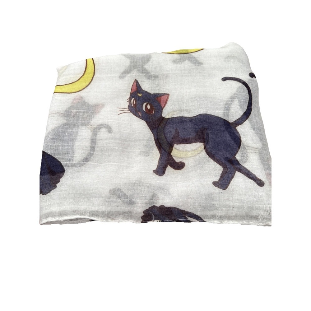 Sailor Moon Crystal Luna Scarf  Pretty Guardian Toei Animation 70"X 42" Cats